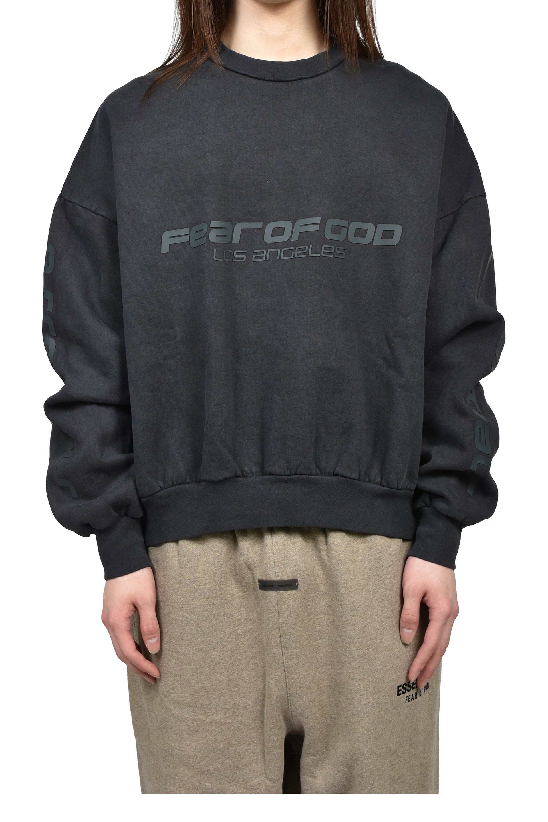 CROPPED RELAXED SWEATSHIRT / VTG BLK