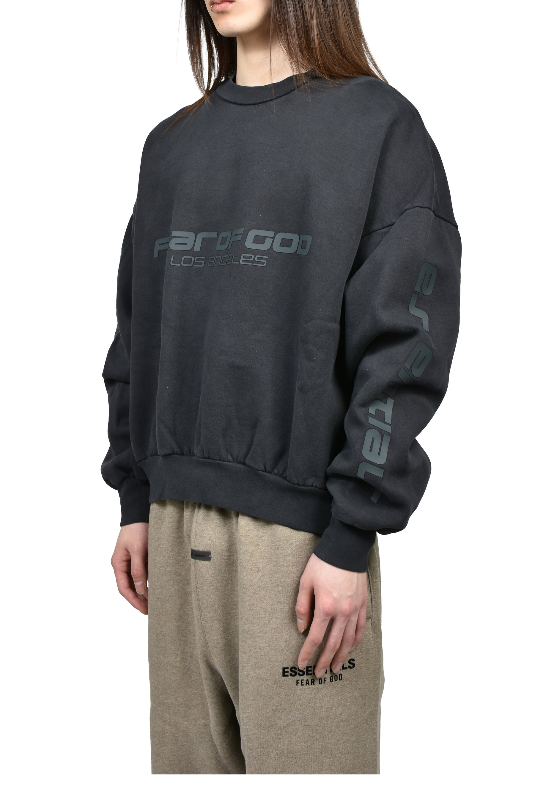 CROPPED RELAXED SWEATSHIRT / VTG BLK
