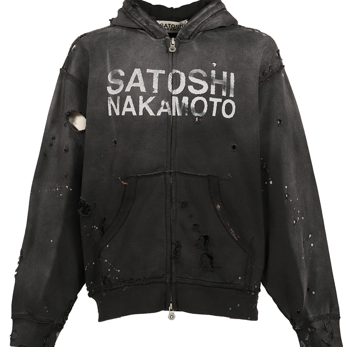 m*8様 Nubian satoshi nakamoto ダウンベスト SATOSHI NAKAMOTO サトシナカモト SS26 LUKE FLEECE HOODIE / BLK