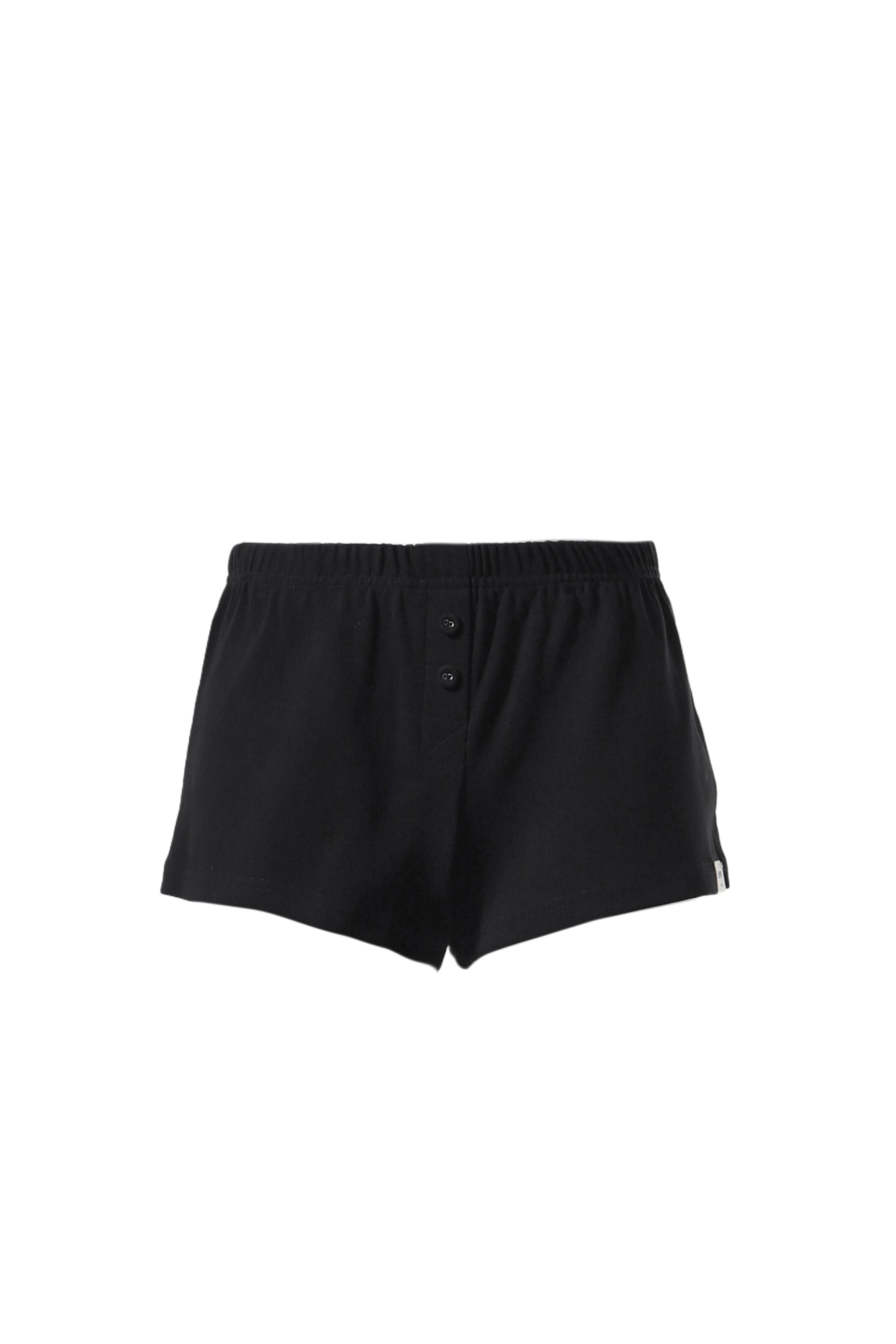 BUTTON FLY MINI SHORTS / BLK