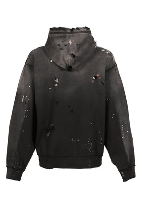 LUKE FLEECE HOODIE / BLK