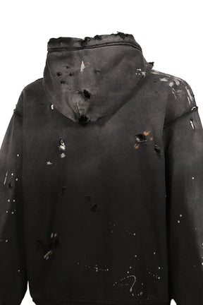 LUKE FLEECE HOODIE / BLK