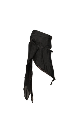 RUFFLE SKIRT & ONE PIECE / BLK