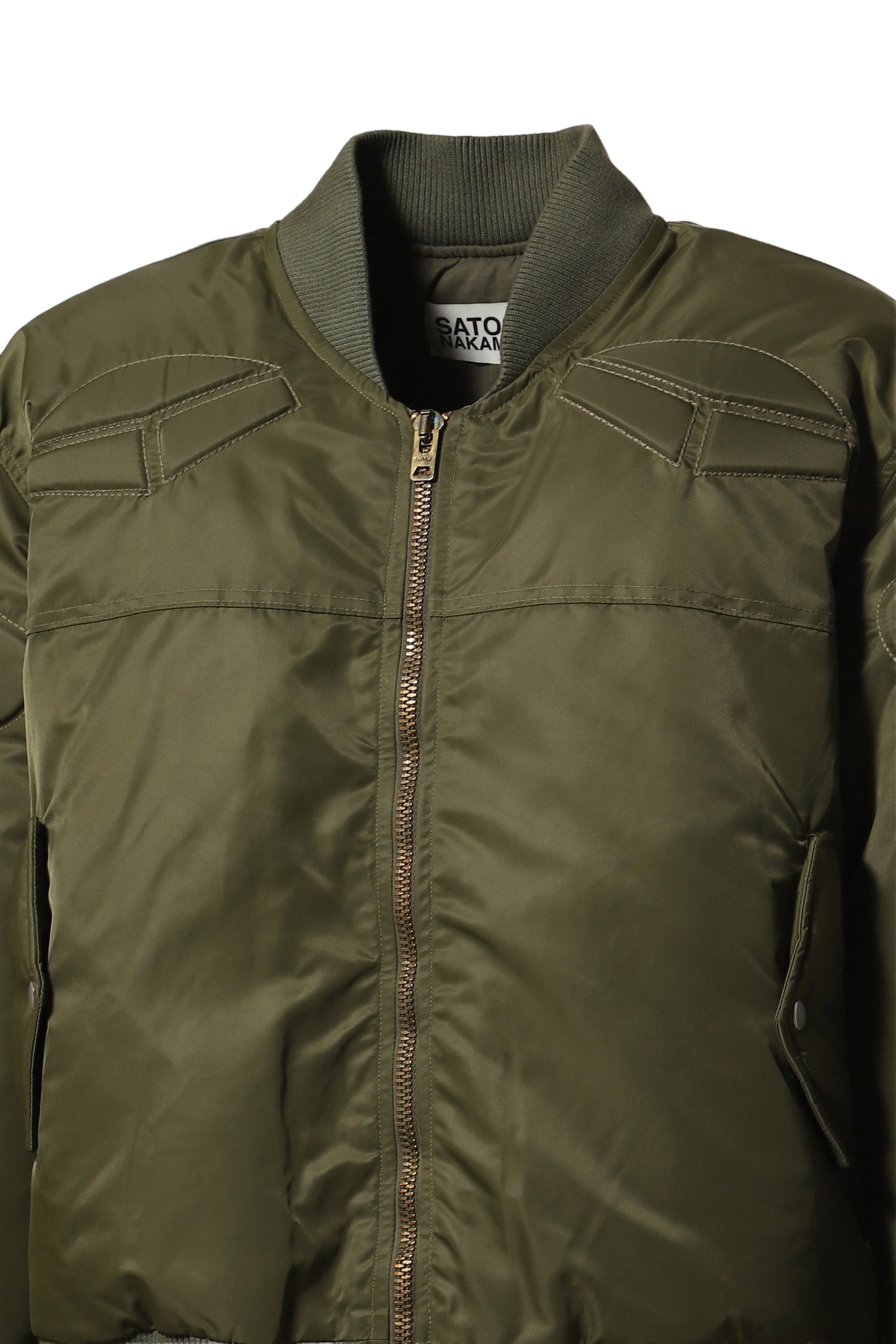 SATIN MA-1 MOTO JACKET / GRN