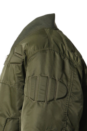 SATIN MA-1 MOTO JACKET / GRN