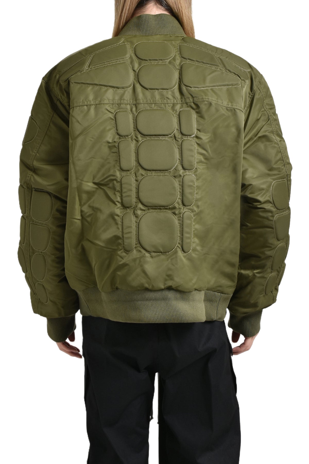 SATIN MA-1 MOTO JACKET / GRN