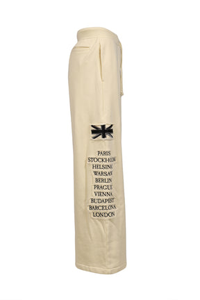 EURO TRIPPED PATCHED LOUNGE PANTS / O.WHT