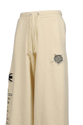 EURO TRIPPED PATCHED LOUNGE PANTS / O.WHT