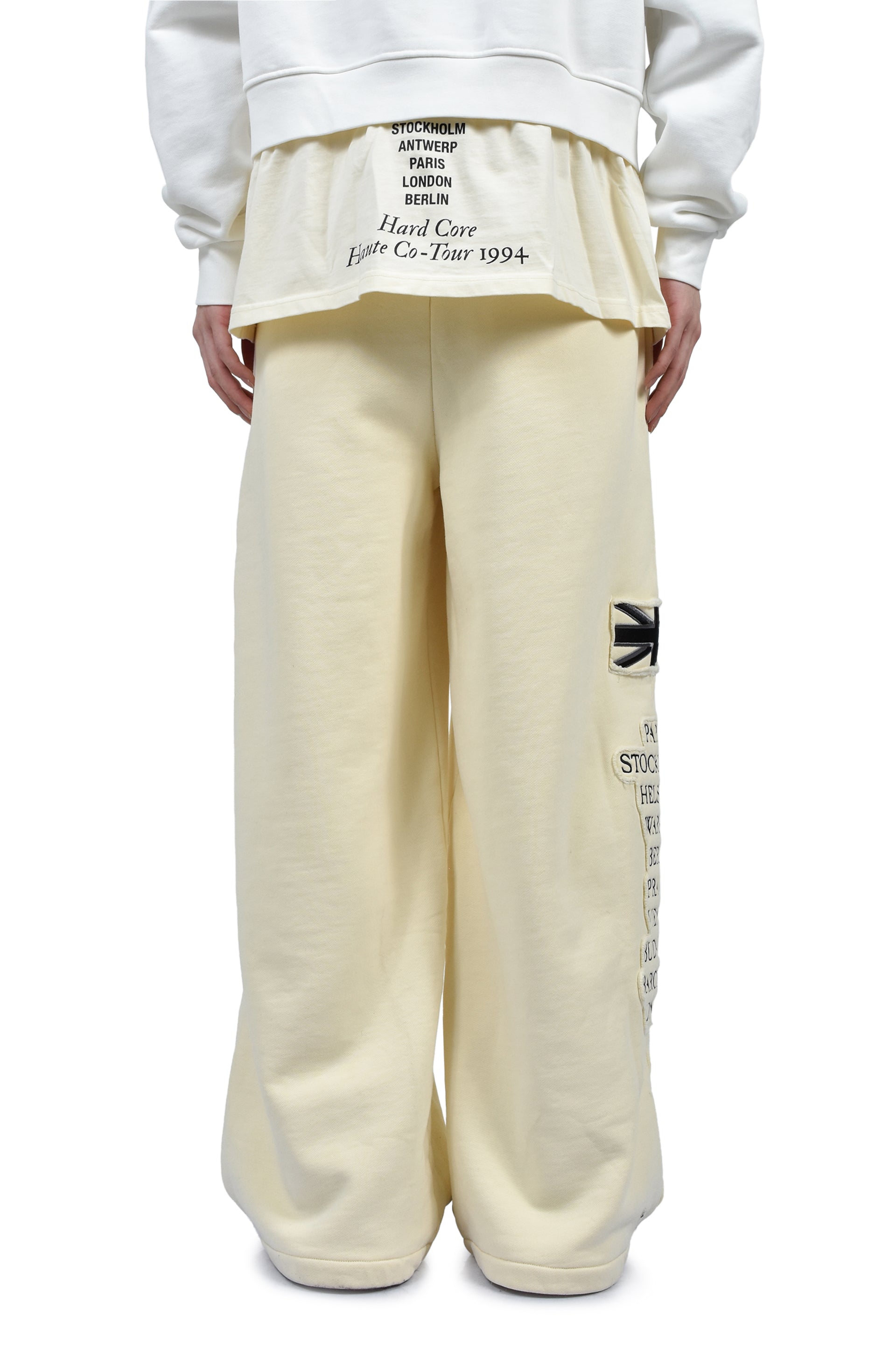 EURO TRIPPED PATCHED LOUNGE PANTS / O.WHT