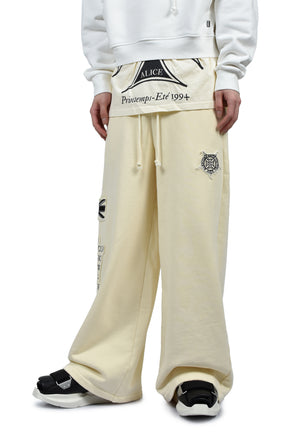 EURO TRIPPED PATCHED LOUNGE PANTS / O.WHT