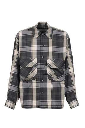 TECH SPORTS OPEN COLLAR SHIRT L/S BIG TARTAN / BLK