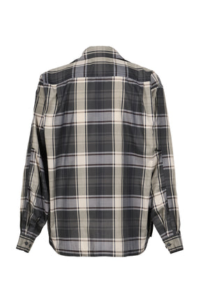TECH SPORTS OPEN COLLAR SHIRT L/S BIG TARTAN / BLK