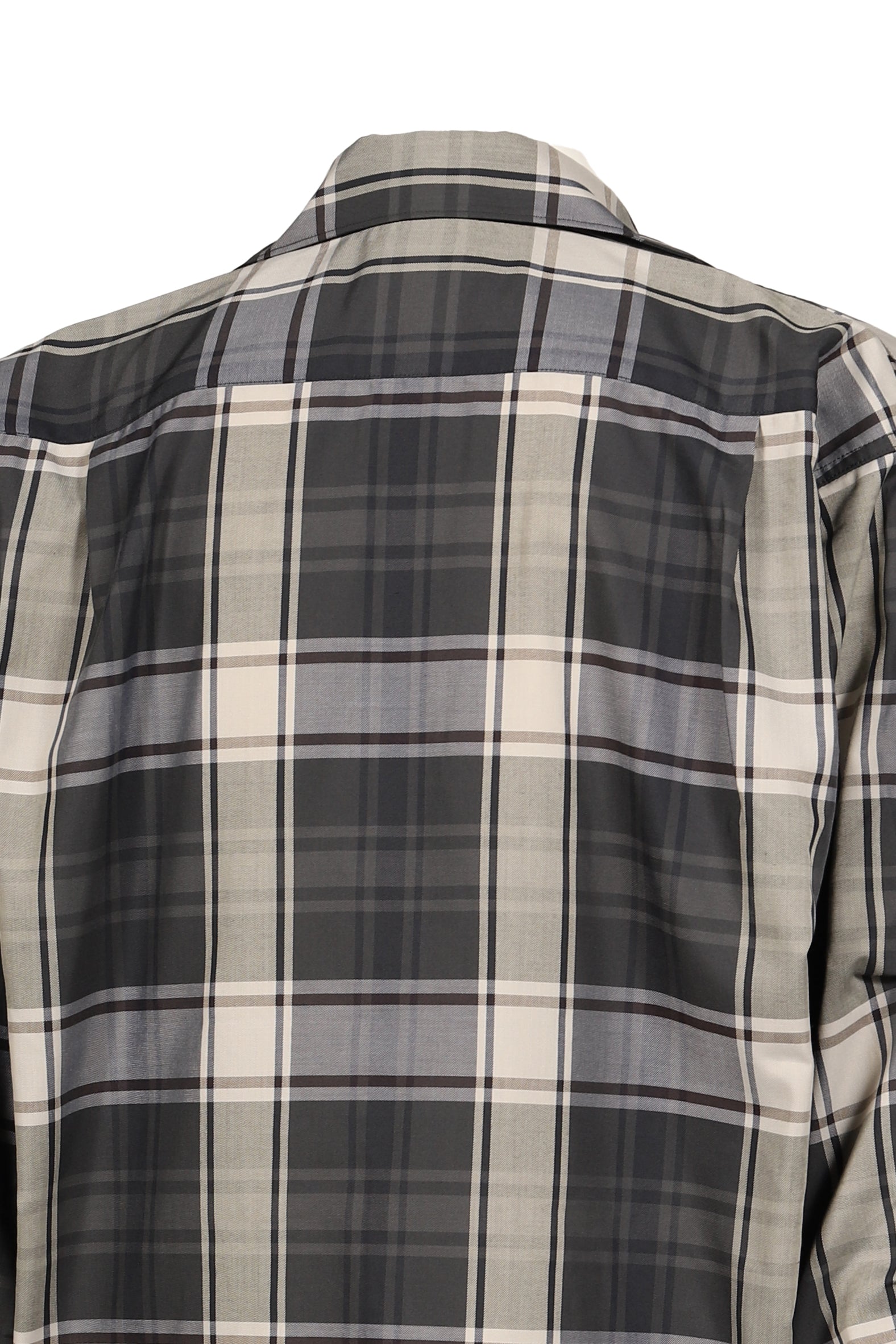 TECH SPORTS OPEN COLLAR SHIRT L/S BIG TARTAN / BLK