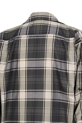 TECH SPORTS OPEN COLLAR SHIRT L/S BIG TARTAN / BLK