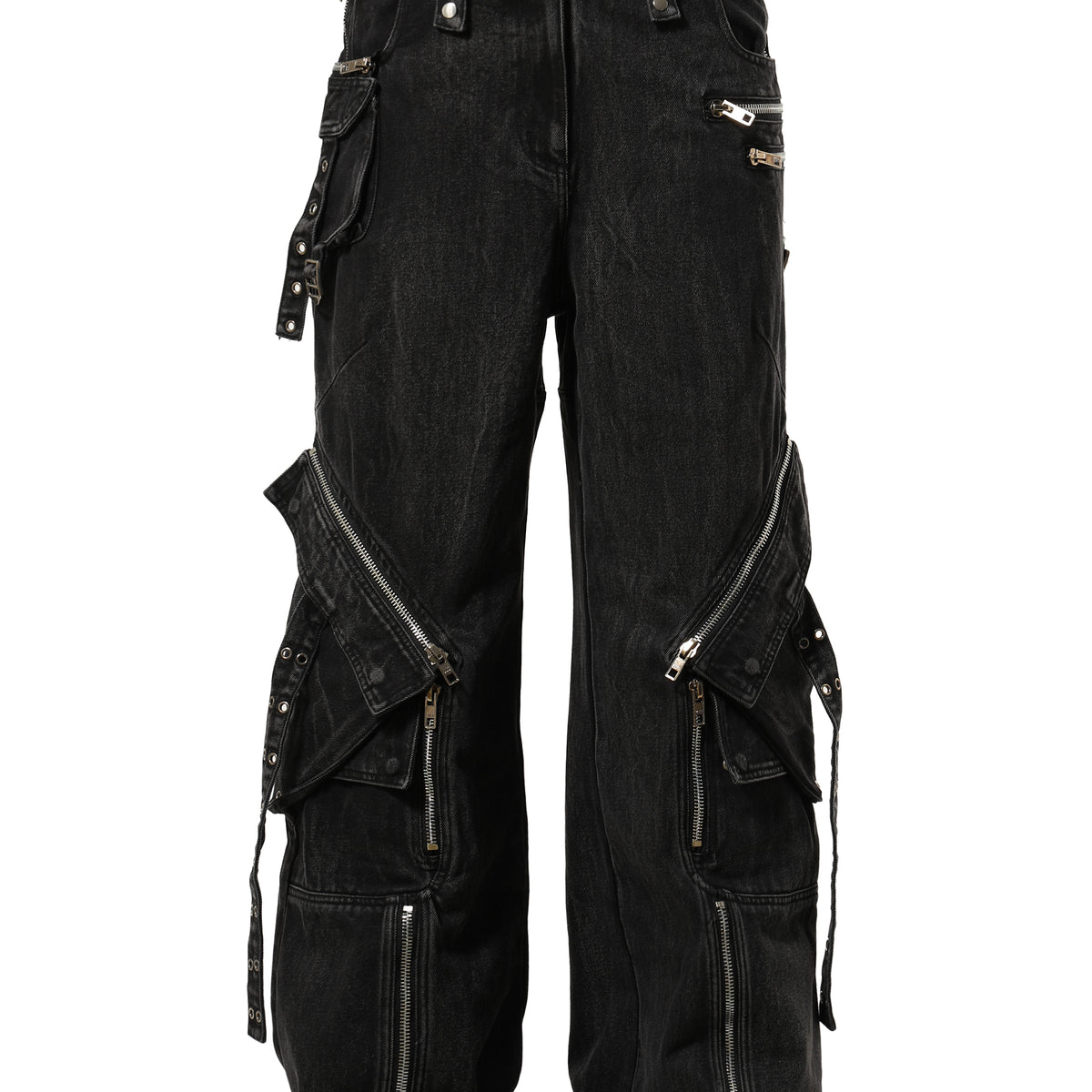 CARGO DENIM PANTS / BLK - NO/FAITH STUDIOS