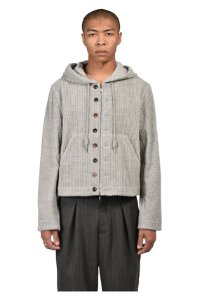 CORDUROY WORKER'S HOODED JACKET / HEATHER GRY