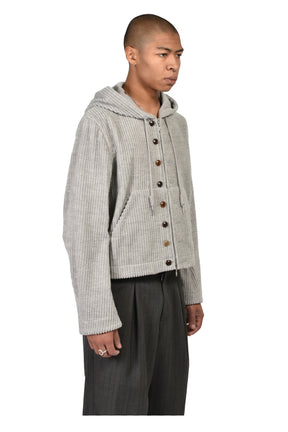 CORDUROY WORKER'S HOODED JACKET / HEATHER GRY