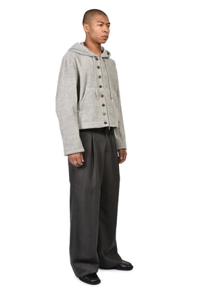 CORDUROY WORKER'S HOODED JACKET / HEATHER GRY