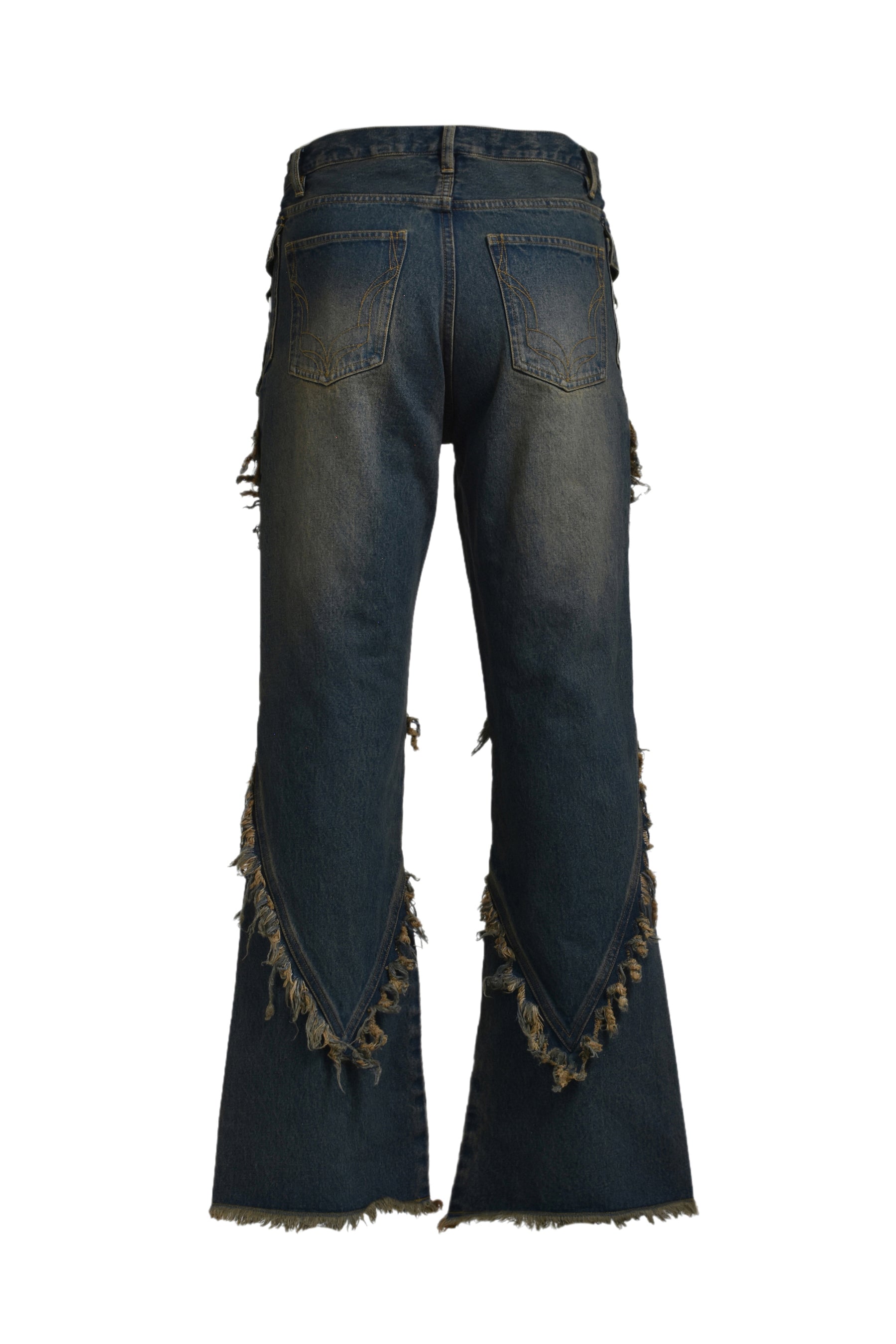 FRINGE DENIM PANTS / IND