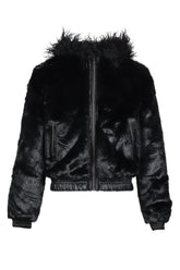 FAUX FUR BOMBER JACKET(exclusive) / BLK
