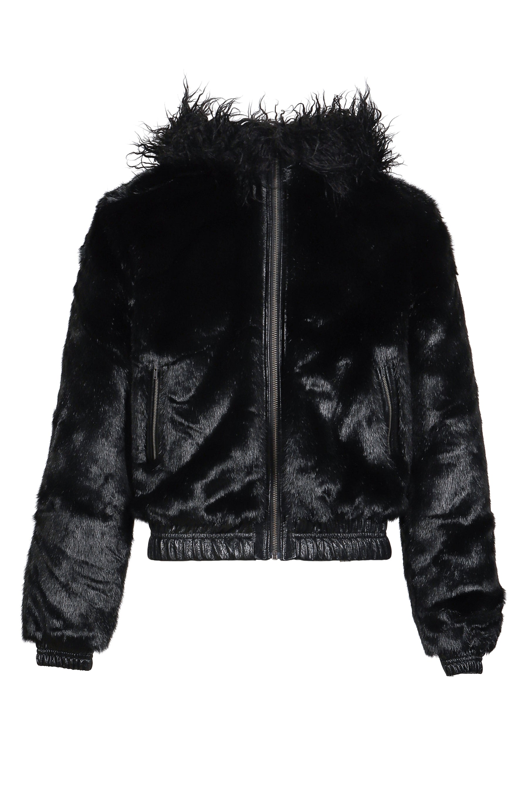 FAUX FUR BOMBER JACKET(exclusive) / BLK