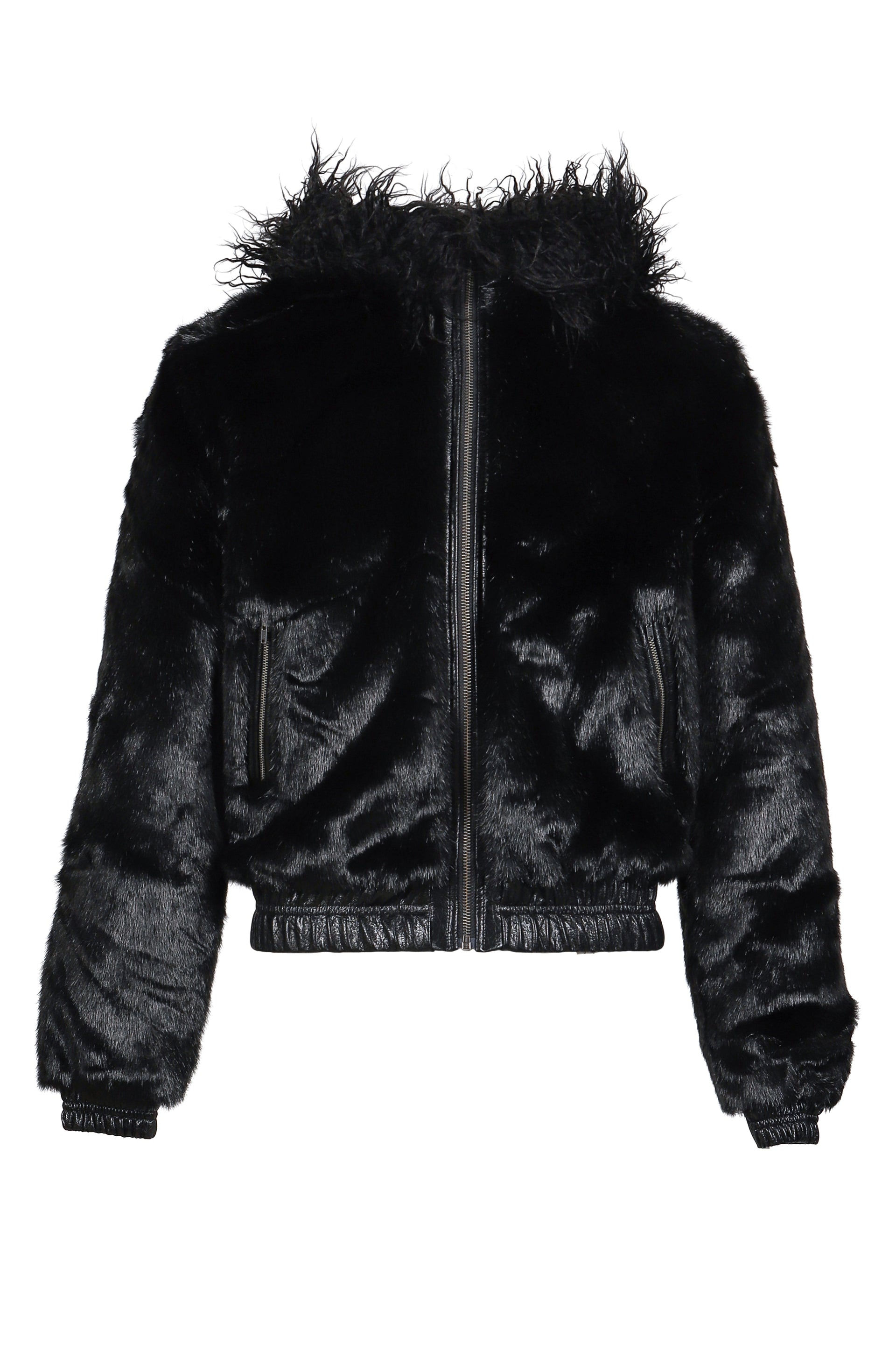 FAUX FUR BOMBER JACKET(exclusive) / BLK
