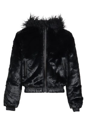 FAUX FUR BOMBER JACKET(exclusive) / BLK