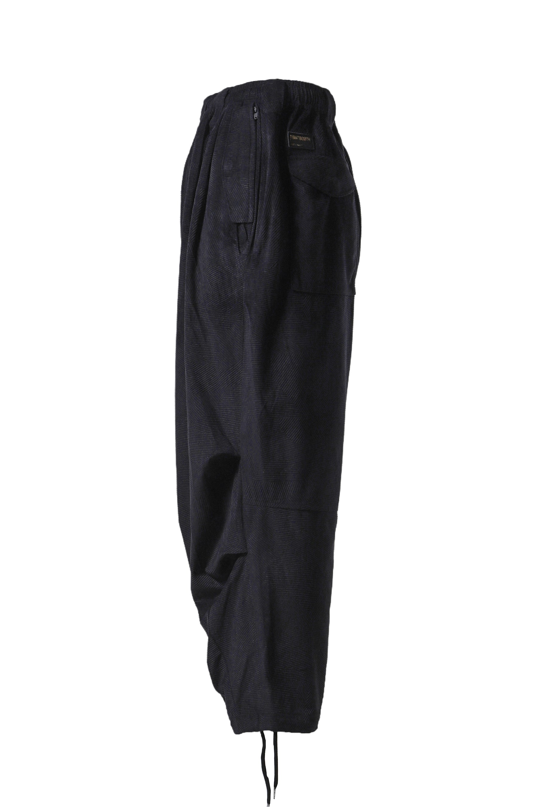 GEOMETRIC CORD SNOW PANTS / BLK