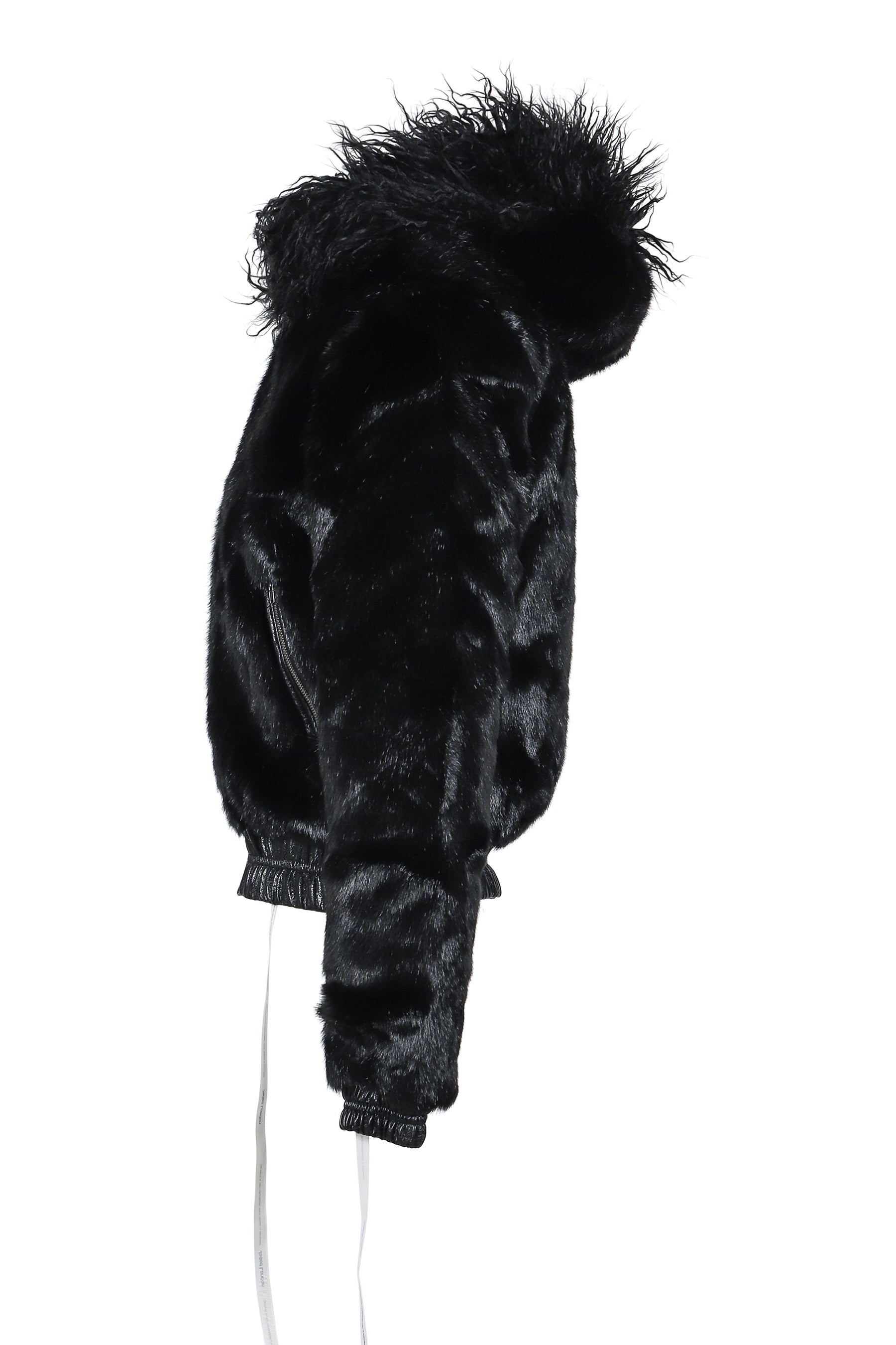 FAUX FUR BOMBER JACKET(exclusive) / BLK