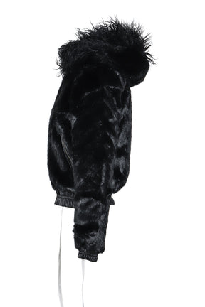 FAUX FUR BOMBER JACKET(exclusive) / BLK