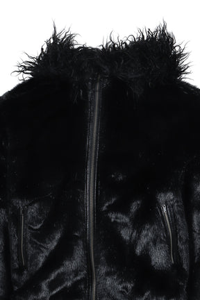FAUX FUR BOMBER JACKET(exclusive) / BLK