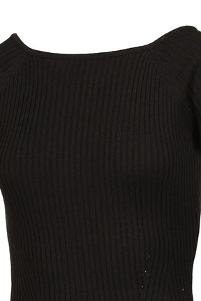 HALF REGLAN KNIT DRESS / BLK