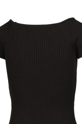 HALF REGLAN KNIT DRESS / BLK