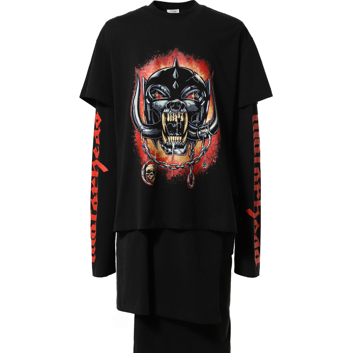 VETEMENTS ヴェトモン SS24 MOTORHEAD LAYERED T-SHIRT DRESS / BLK - NUBIAN