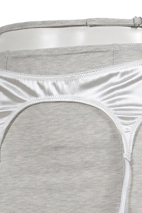 LAYERED UNDERWEAR MINI SKIRT / GRY