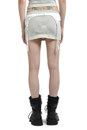 LAYERED UNDERWEAR MINI SKIRT / GRY