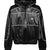 PIPING COATING HALF ZIP HOODIE / BLK
