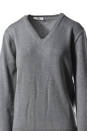 G CLASSIC V-NECK SLIM KNIT PULLOVER / GRY