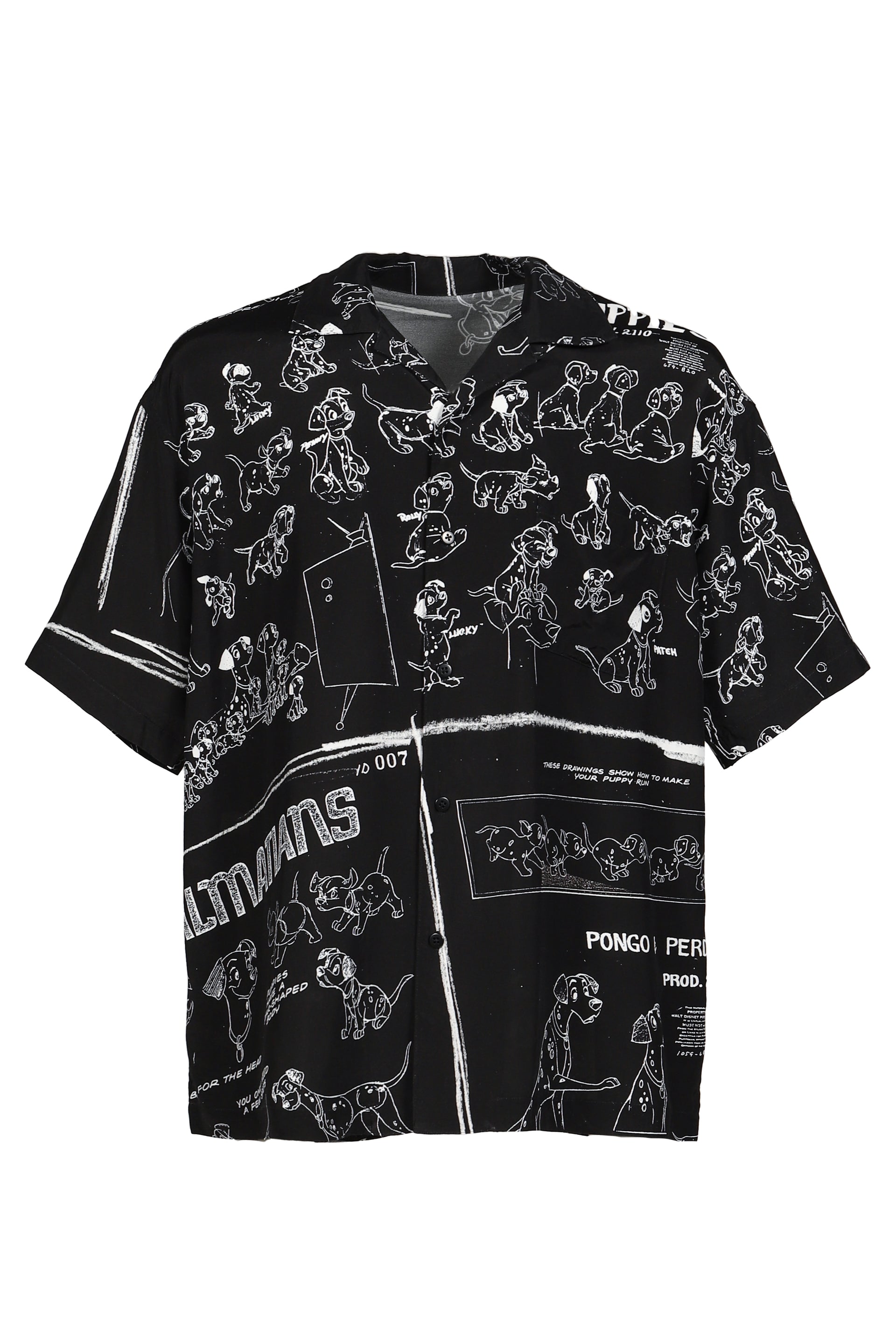 DISNEY MS / PC ALOHA COLLECTION ALOHA SHIRT / 101 DALMATIANS / BLK