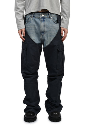 BIKER CARGO DENIM PANTS / BLU & NVY