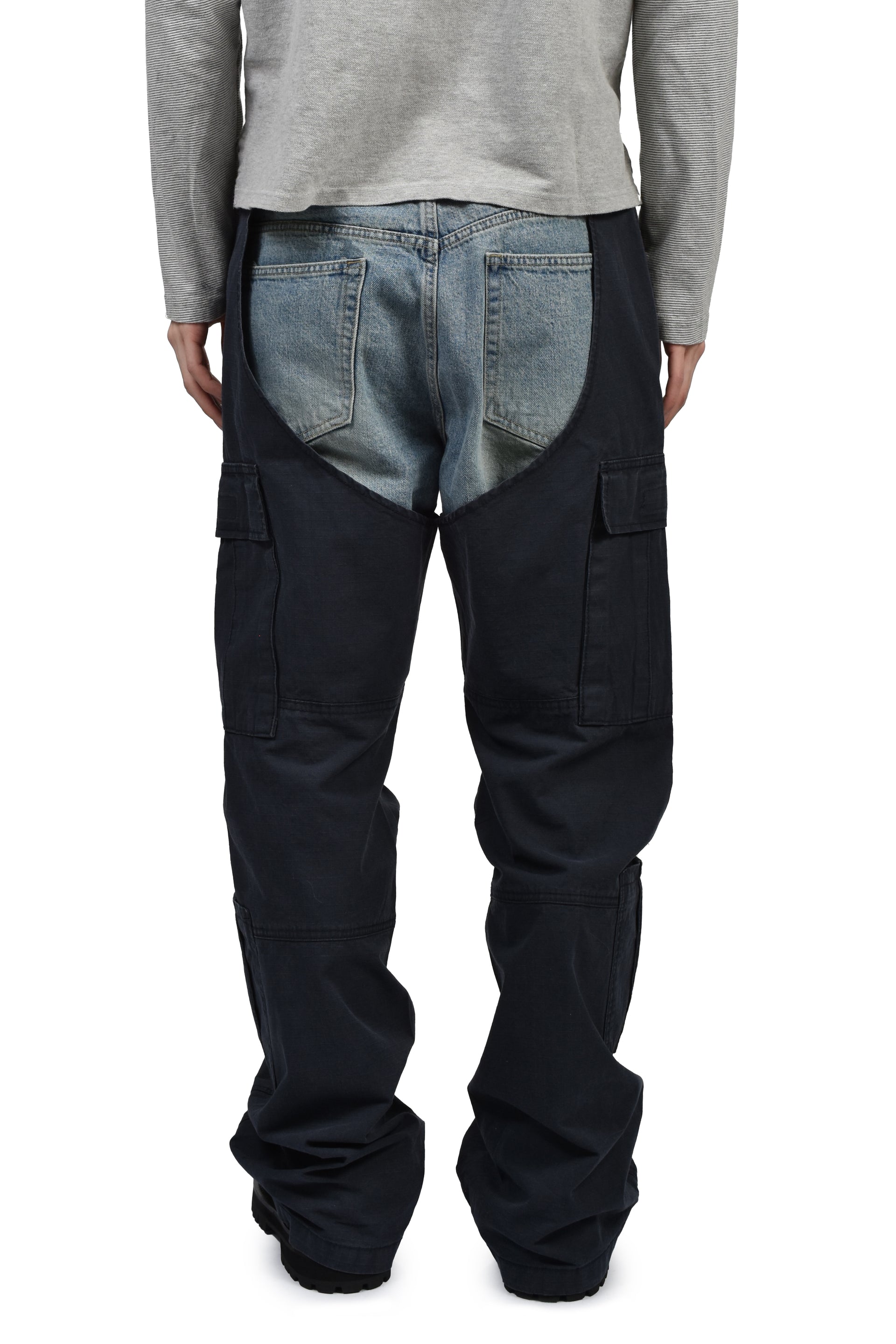 BIKER CARGO DENIM PANTS / BLU & NVY