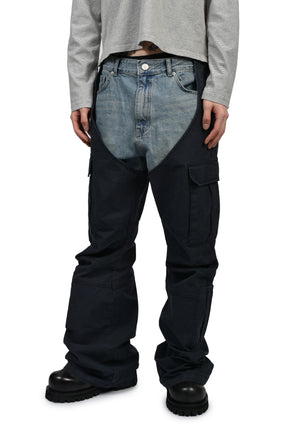 BIKER CARGO DENIM PANTS / BLU & NVY