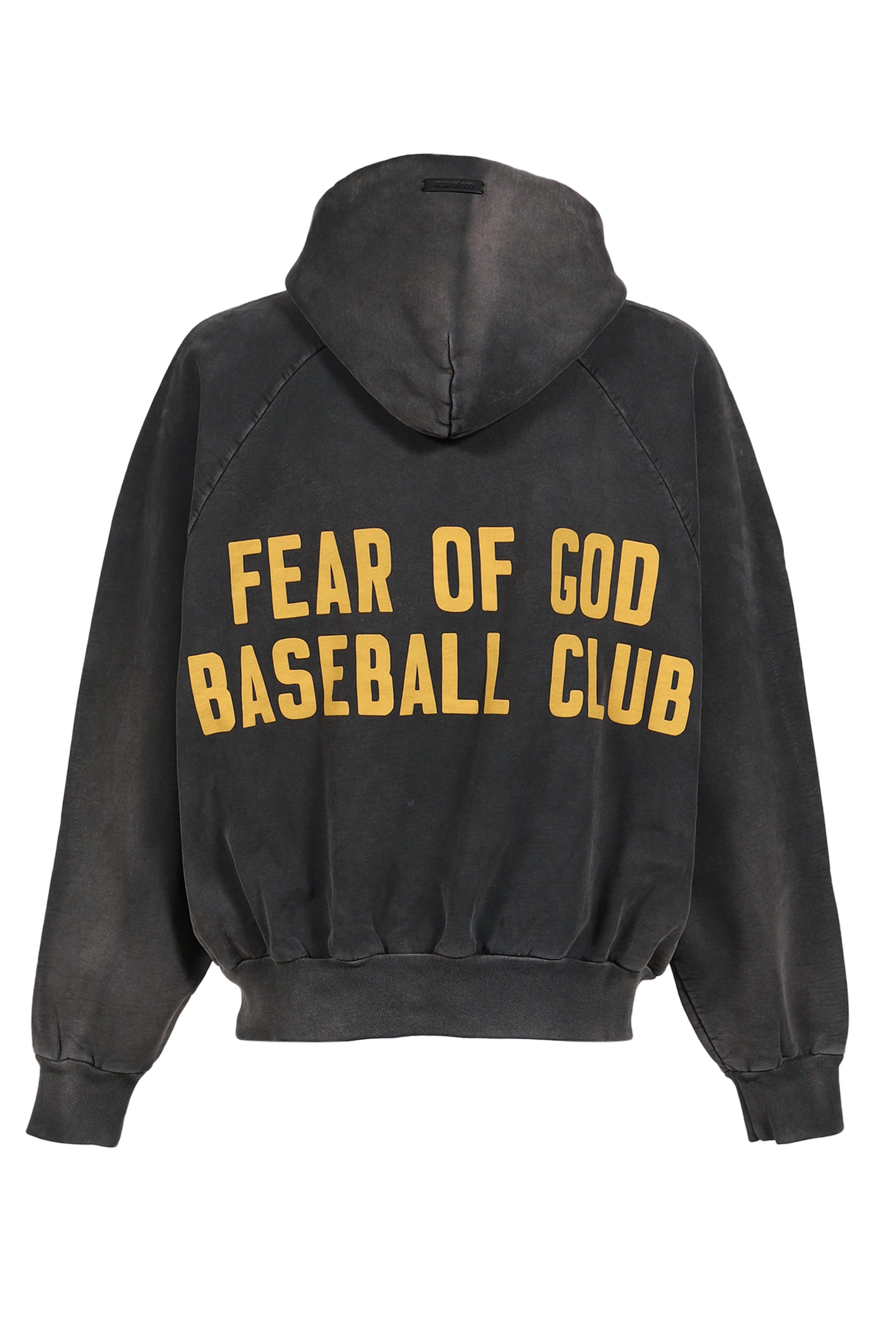 "BASEBALL CLUB" HALF ZIP HOODIE / OFF BLK