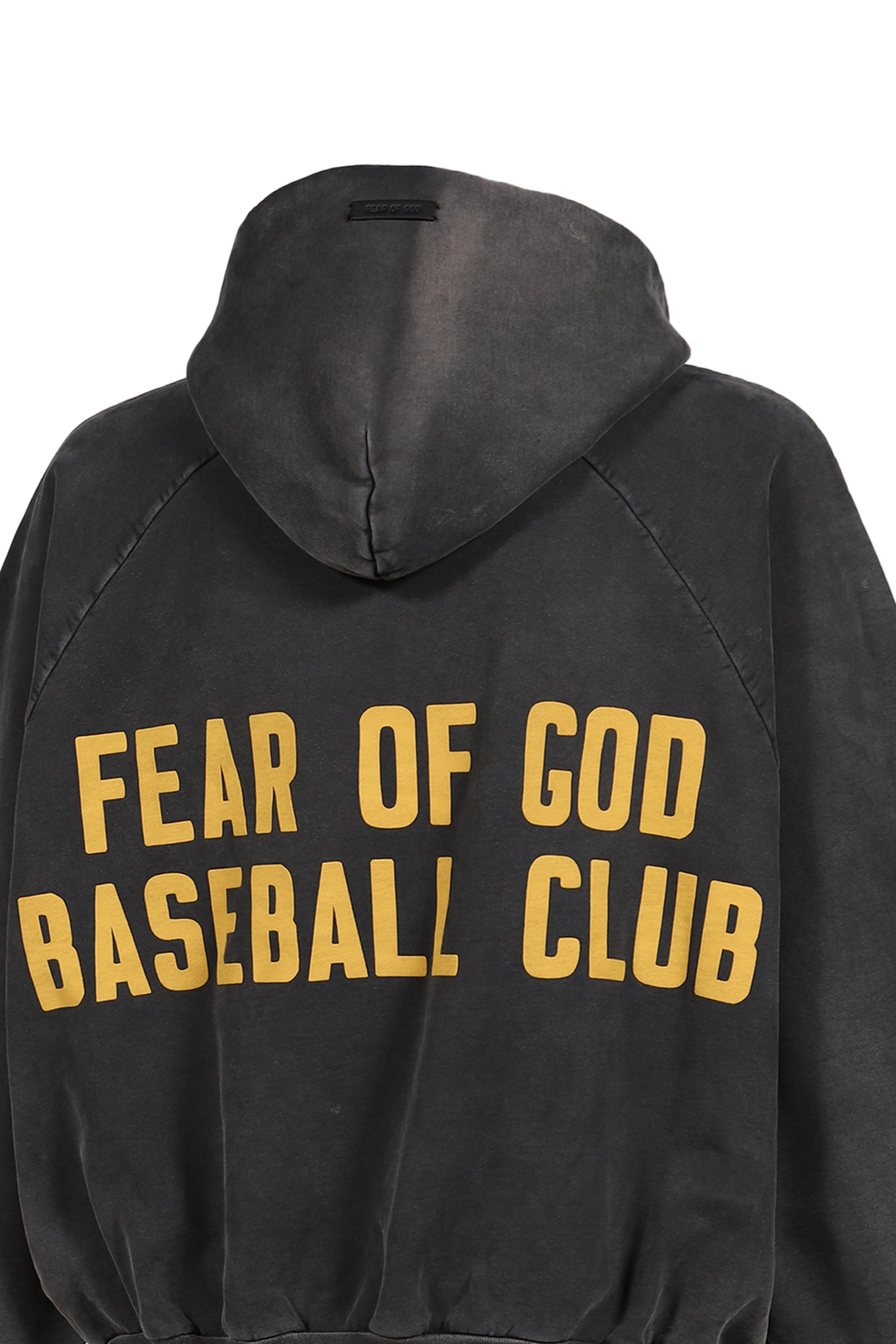 "BASEBALL CLUB" HALF ZIP HOODIE / OFF BLK
