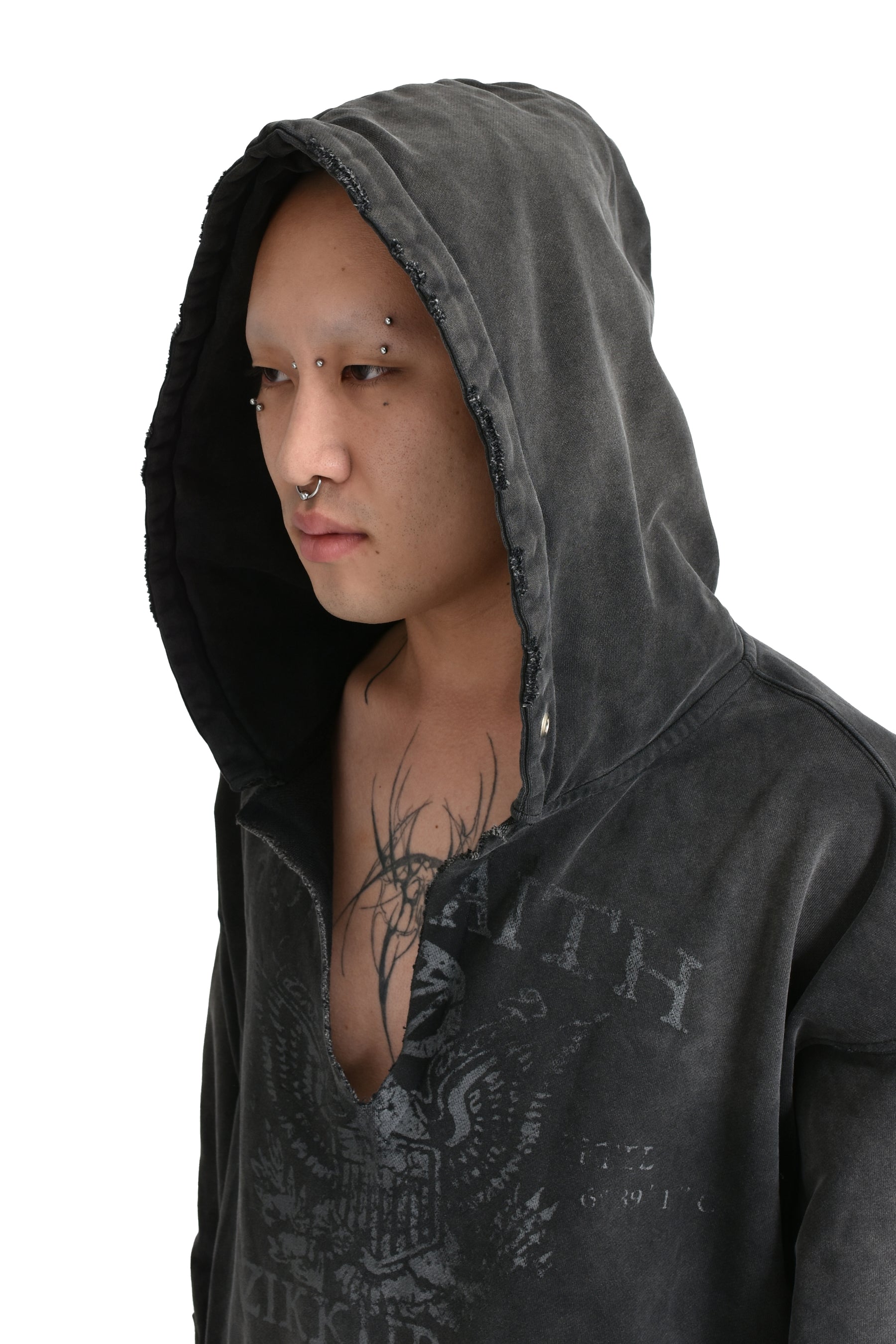 LOOSE FIT HOODIE / BLK