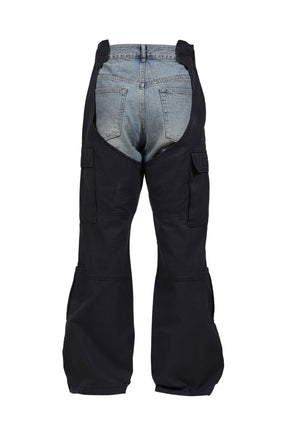 BIKER CARGO DENIM PANTS / BLU & NVY
