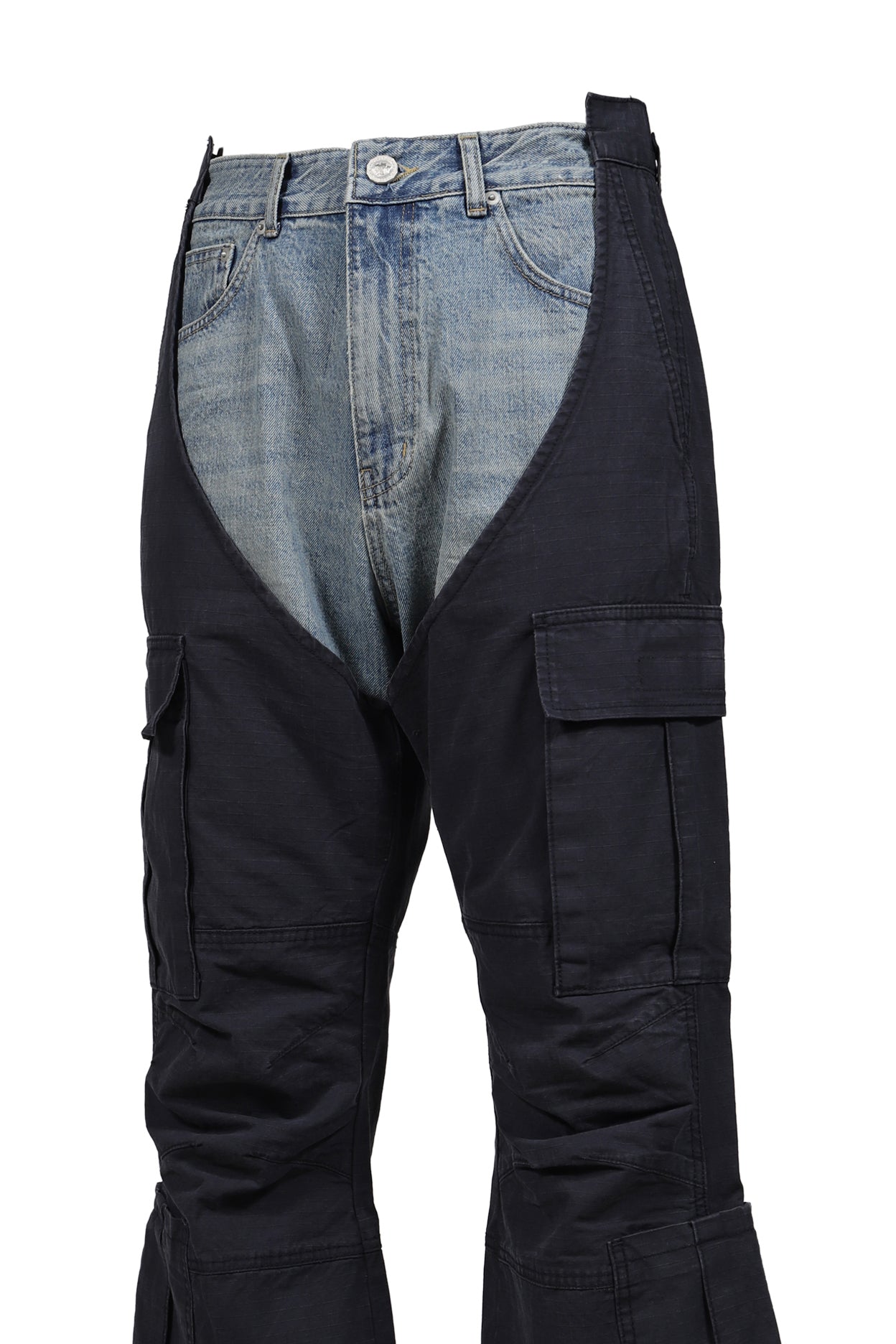 BIKER CARGO DENIM PANTS / BLU & NVY