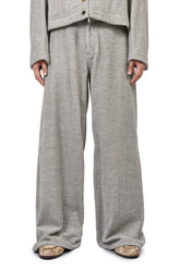 CORDUROY WIDE TROUSERS / HEATHER GRY