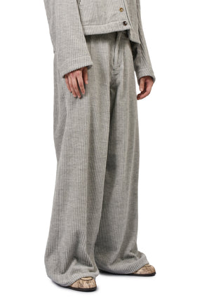 CORDUROY WIDE TROUSERS / HEATHER GRY