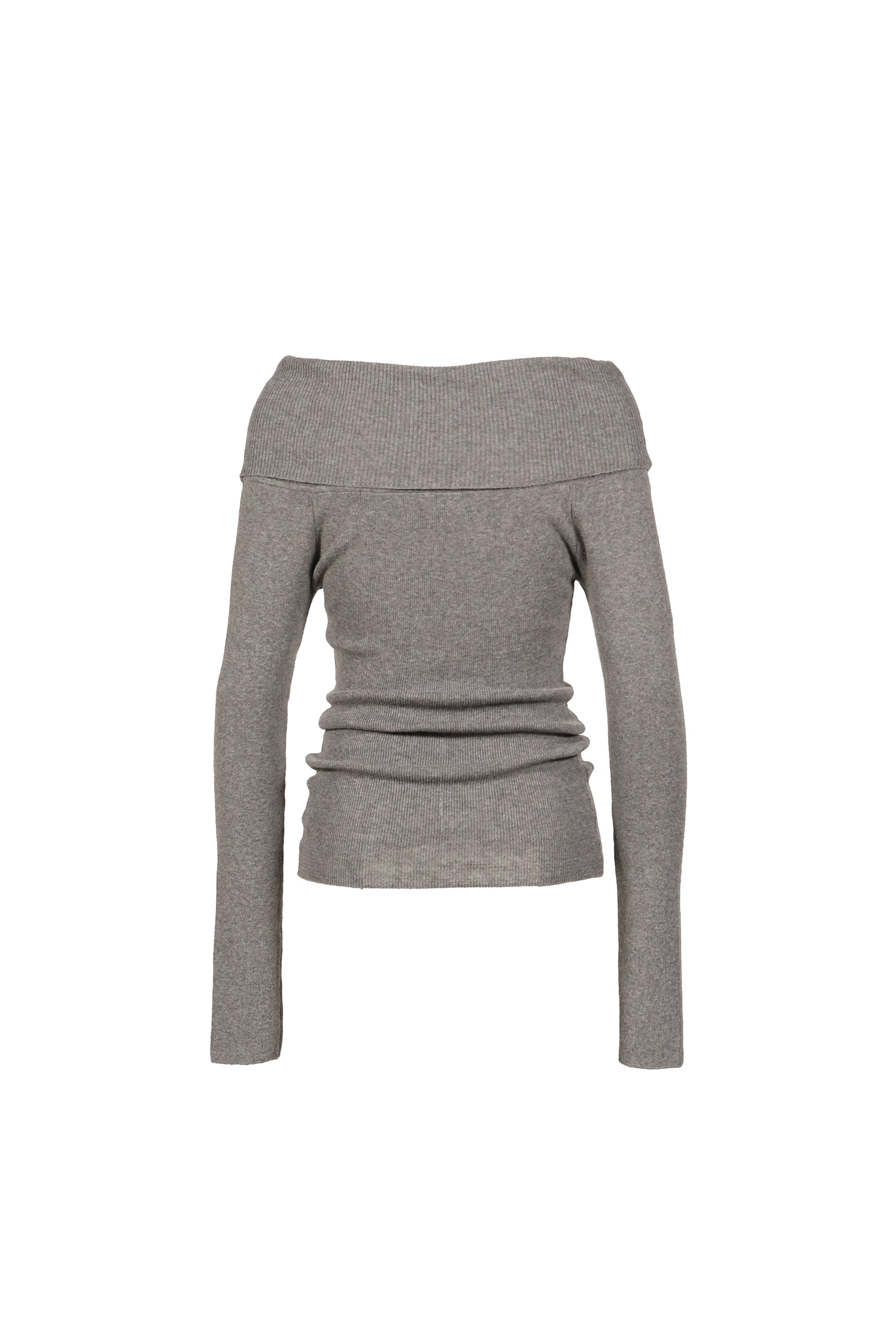 SILHOUETTE OPEN-SHOULDER KNIT / GRY